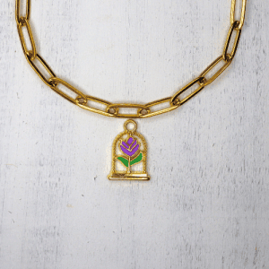 Rózsa üvegkalitkában charm