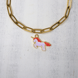 Unikornis zománcos charm