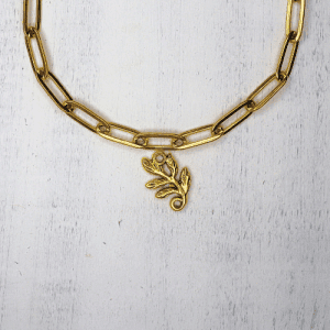 Falevél aranyszínű charm