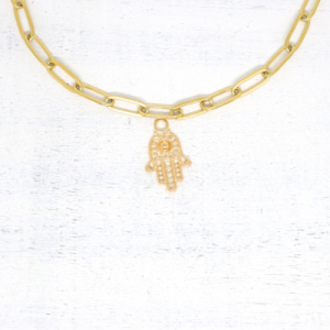 Hamsa Hand – Evil Eye aranyszínű charm