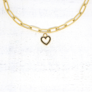 Szív zománcos kerettel charmok