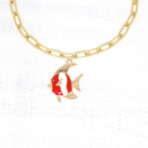 Halak csíkos zománcos charmok