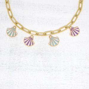 Kagyló legyezőkagyló kicsi zománcos charmok