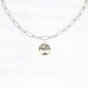 Életfa ezüstszínű antikolt charm