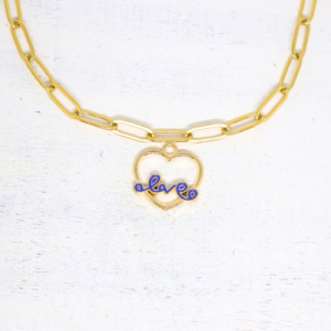 Love felirat szív keretben charm