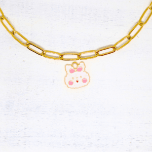 Nyuszifej masnival zománcos charm