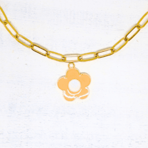 Virág ötszirmú nagyméretű zománcos charm