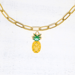 Ananász zománcos charmok
