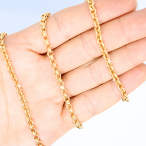 Nyaklánc lánc aranyszínű - 4x7 mm ovális szemekből álló anker lánc