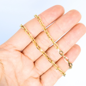 9 Nyaklánc lánc aranyszínű - 4x7 mm ovális szemekből álló anker lánc