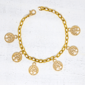 Életfa aranyszínű charmok