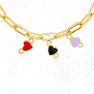 Szivecske dupla kapcsos kicsi charmok