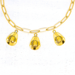 Cowboy kalap aranyszínű antikolt charmok