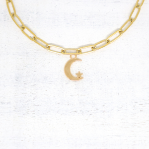 Hold csillaggal aranyszínű charm