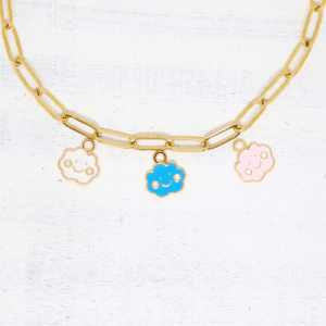 Felhő bárányfelhő mosolygós zománcos charmok