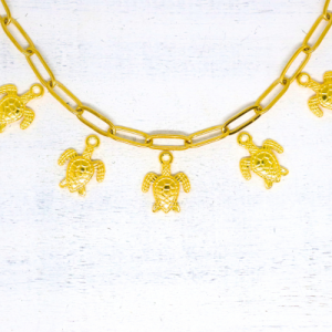 Teknősbéka aranyszínű charm