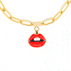 Charm nyaklánc/karkötő - Charmshop Budapest - rúzsos száj charm