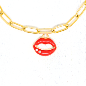 Charm nyaklánc/karkötő - Charmshop Budapest - rúzsos száj charm