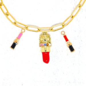 Charm nyaklánc/karkötő - Charmshop Budapest - rúzs charm