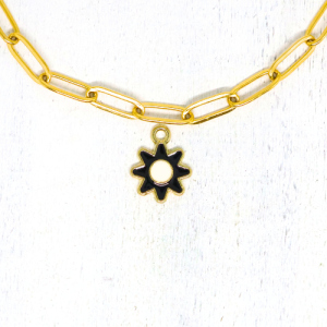 Virág nyolcszirmú zománcos charmok