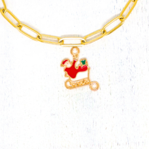 Charm nyaklánc/karkötő - Charmshop Budapest - mikulás szánkón charm