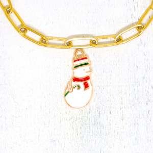 Charm nyaklánc/karkötő - Charmshop Budapest - karácsonyi hóember charm