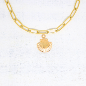 Kagyló aranyszínű charmok