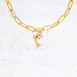 Delfin aranyszínű charmok