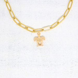 Teknősbéka világos aranyszínű charmok