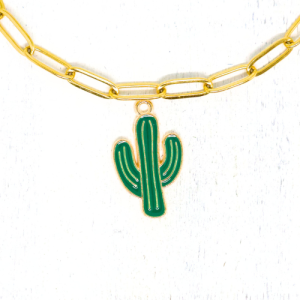 Kaktusz zománcos charm