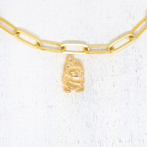 Egér kisegér aranyszínű charm