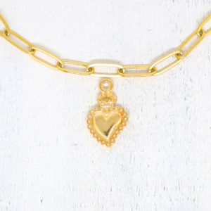 Szív “Jézus szíve” aranyszínű charm