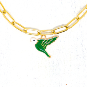 Papagáj zománcos charm