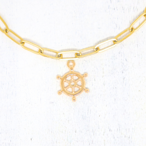 Hajókormány aranyszínű charm