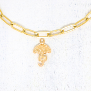 Esernyő masnival aranyszínű charm