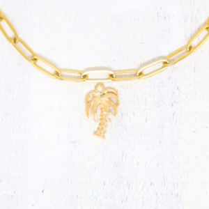 Pálmafa aranyszínű charm