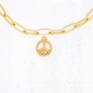 Béke jel aranyszínű charmok