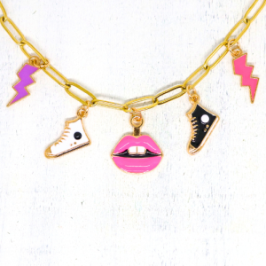 Taylor Swift inspirálta parti charm nyaklánc összeállítás pink-lila