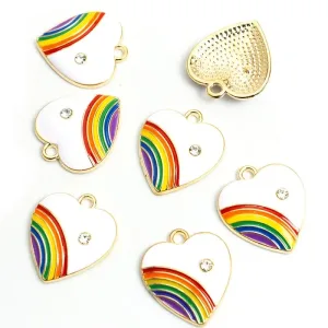 Charm nyaklánc/karkötő - Charmshop Budapest - szivárvány szív charm