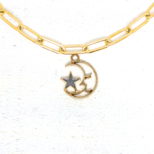 Hold csillaggal üreges charm