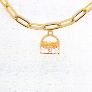 Női táska diamond strasszal aranyszínű charm