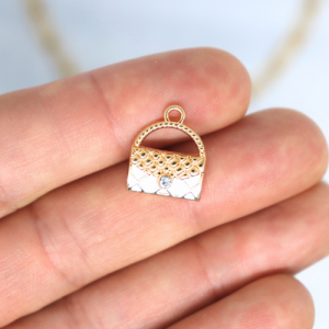 Női táska diamond strasszal aranyszínű charm