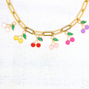 Meggy, cseresznye zománcos charmok