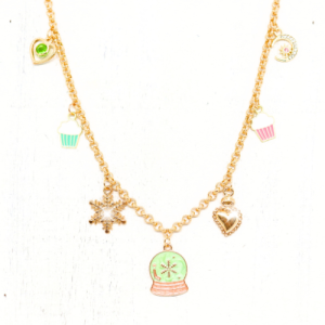 Aranyszínű charm nyaklánc karácsonyi partihoz 2