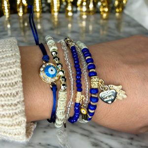 Boho gyöngy karkötő szett spirituális charmokkal - Charmshop Budapest