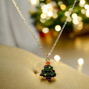 Karácsonyi nyaklánc karácsonyfa charmmal - Charmshop Budapest