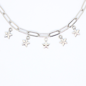 Csillag kicsi ezüstszínű antikolt charm