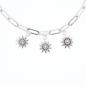 Nap ősi ezüstszínű antikolt charm