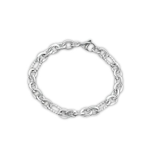 Acél színű charm karkötő lánc